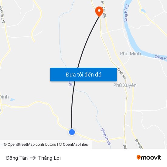 Đồng Tân to Thắng Lợi map
