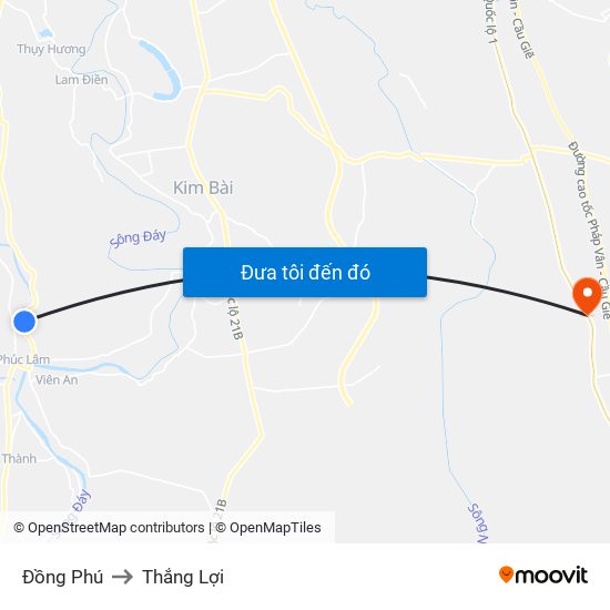 Đồng Phú to Thắng Lợi map