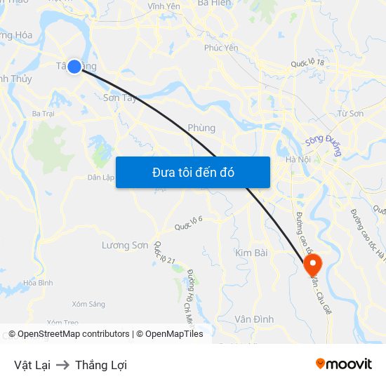 Vật Lại to Thắng Lợi map