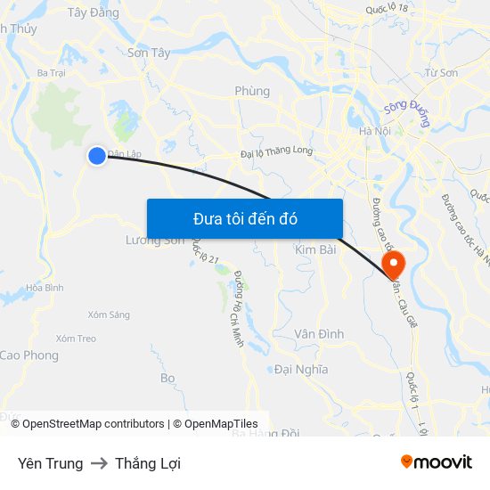 Yên Trung to Thắng Lợi map