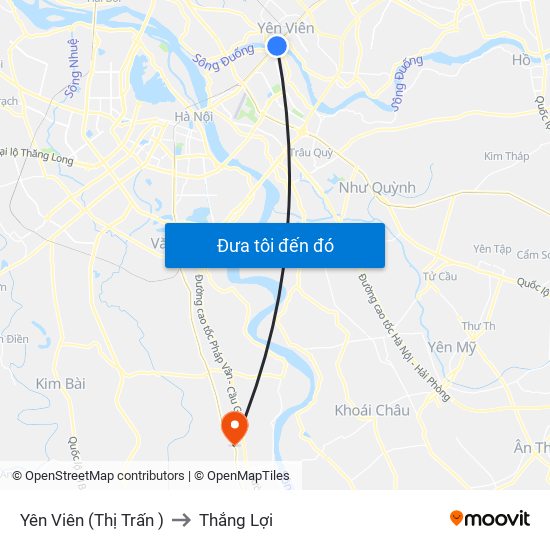 Yên Viên (Thị Trấn ) to Thắng Lợi map