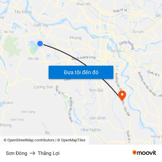 Sơn Đông to Thắng Lợi map