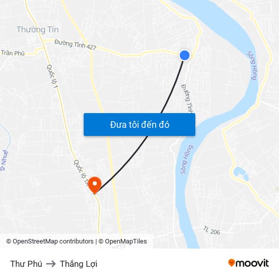 Thư Phú to Thắng Lợi map