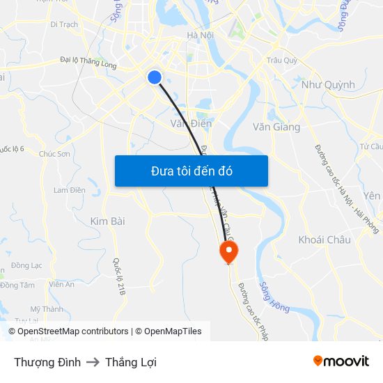 Thượng Đình to Thắng Lợi map