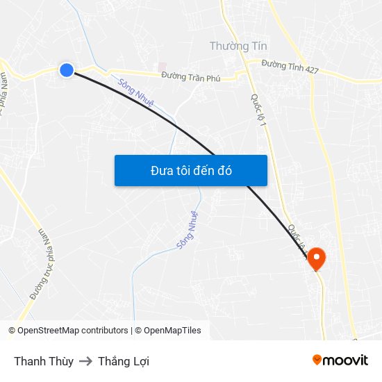 Thanh Thùy to Thắng Lợi map