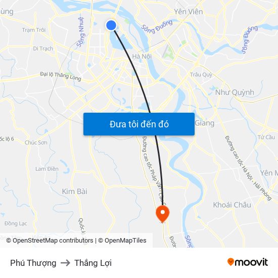 Phú Thượng to Thắng Lợi map