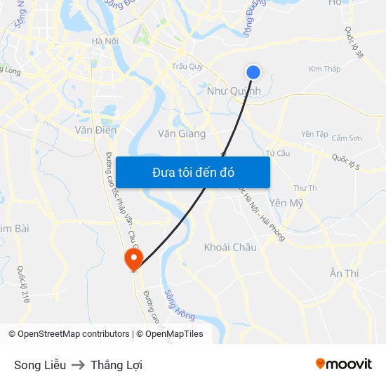 Song Liễu to Thắng Lợi map