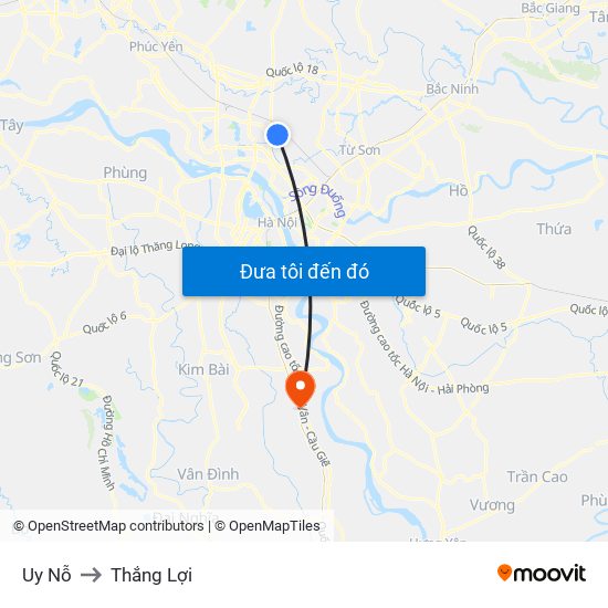 Uy Nỗ to Thắng Lợi map