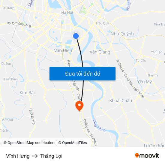 Vĩnh Hưng to Thắng Lợi map