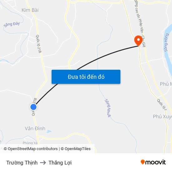 Trường Thịnh to Thắng Lợi map