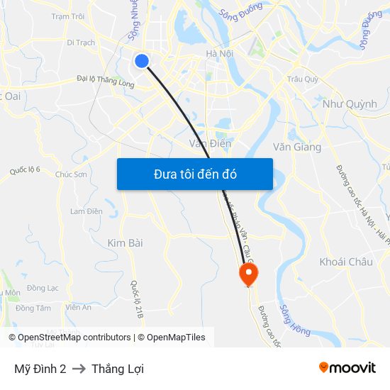 Mỹ Đình 2 to Thắng Lợi map