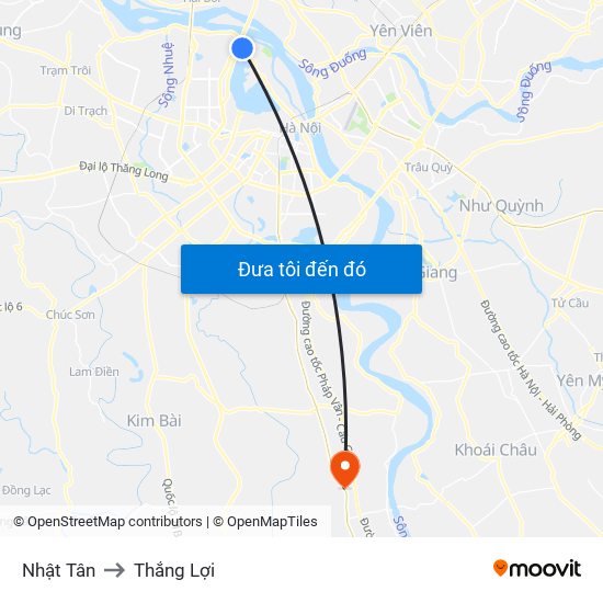 Nhật Tân to Thắng Lợi map