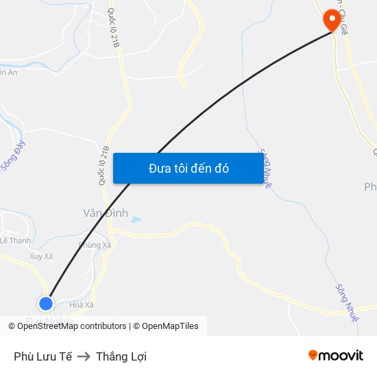 Phù Lưu Tế to Thắng Lợi map