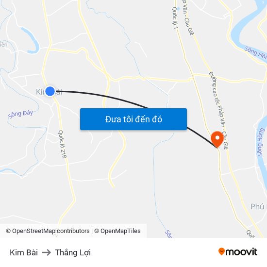 Kim Bài to Thắng Lợi map