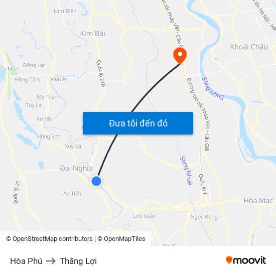 Hòa Phú to Thắng Lợi map