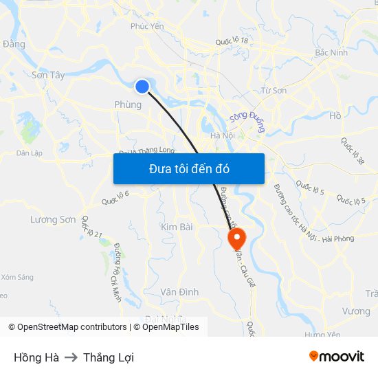 Hồng Hà to Thắng Lợi map