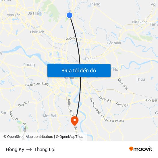 Hồng Kỳ to Thắng Lợi map