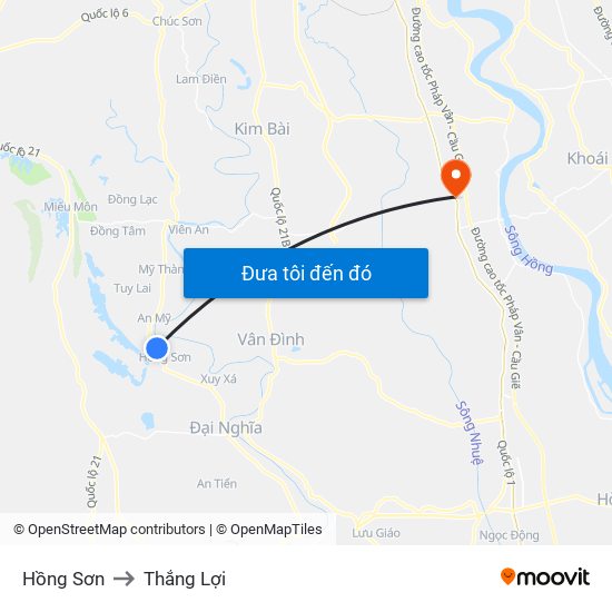 Hồng Sơn to Thắng Lợi map