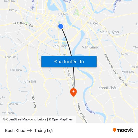 Bách Khoa to Thắng Lợi map