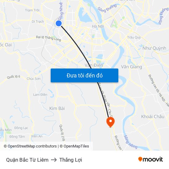 Quận Bắc Từ Liêm to Thắng Lợi map