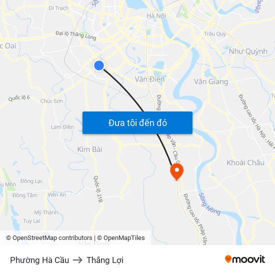Phường Hà Cầu to Thắng Lợi map