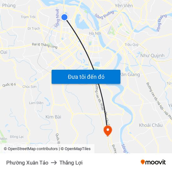 Phường Xuân Tảo to Thắng Lợi map