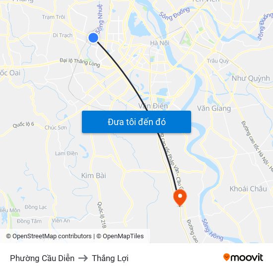 Phường Cầu Diễn to Thắng Lợi map