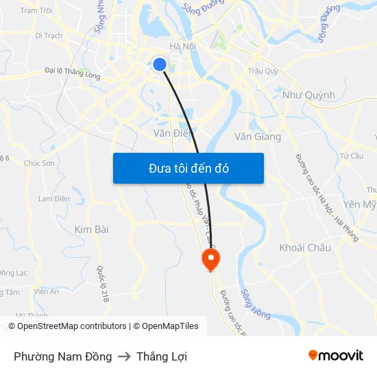 Phường Nam Đồng to Thắng Lợi map