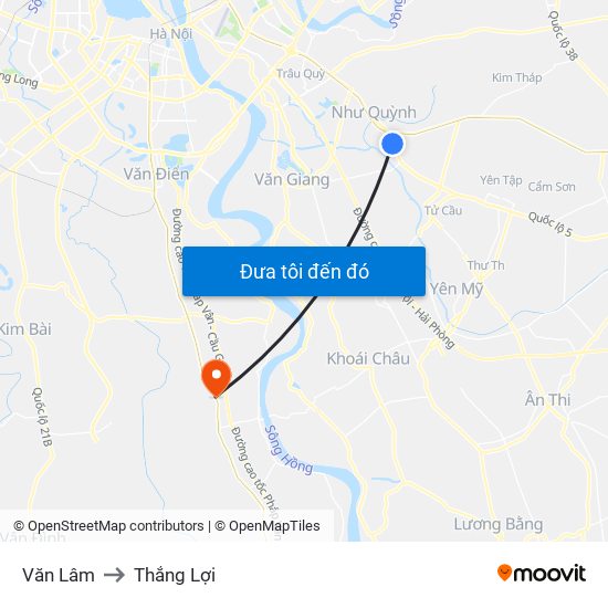 Văn Lâm to Thắng Lợi map