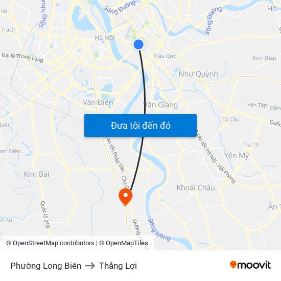 Phường Long Biên to Thắng Lợi map