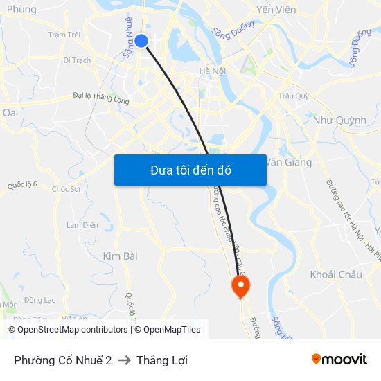 Phường Cổ Nhuế 2 to Thắng Lợi map