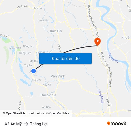 Xã An Mỹ to Thắng Lợi map