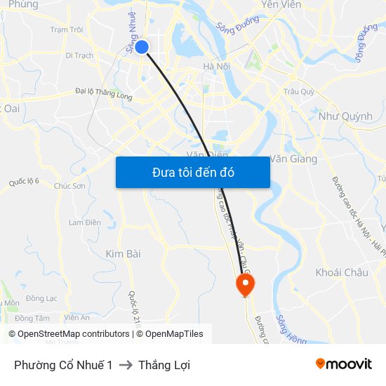 Phường Cổ Nhuế 1 to Thắng Lợi map