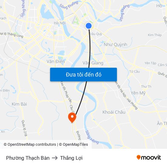 Phường Thạch Bàn to Thắng Lợi map