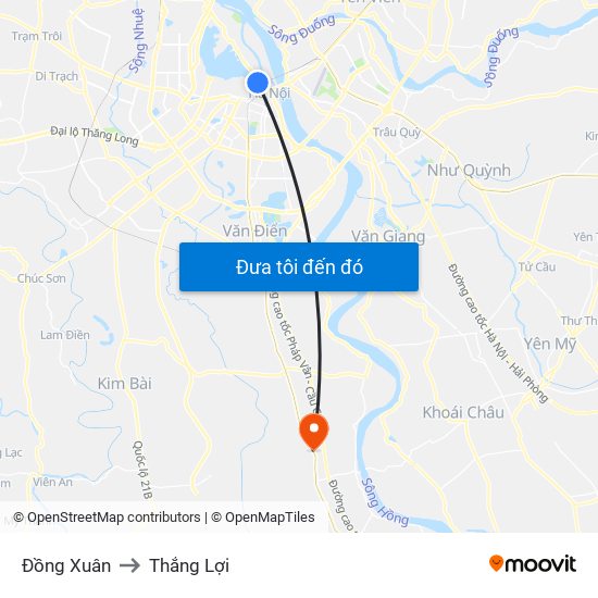 Đồng Xuân to Thắng Lợi map