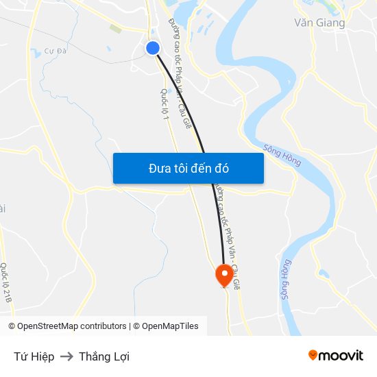 Tứ Hiệp to Thắng Lợi map