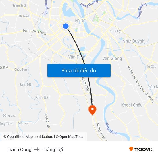 Thành Công to Thắng Lợi map