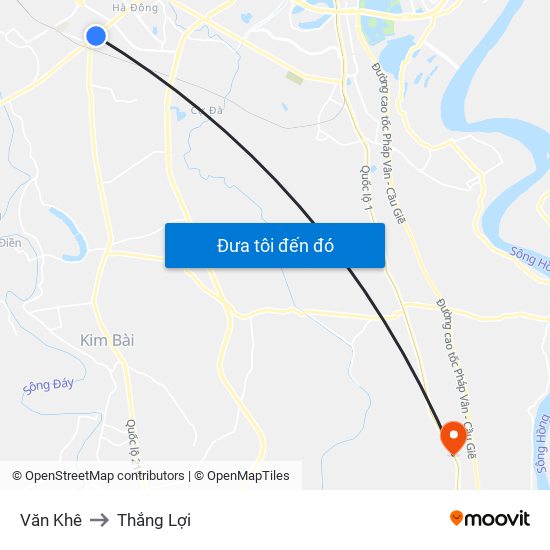 Văn Khê to Thắng Lợi map