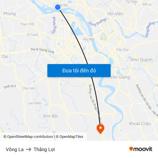 Võng La to Thắng Lợi map