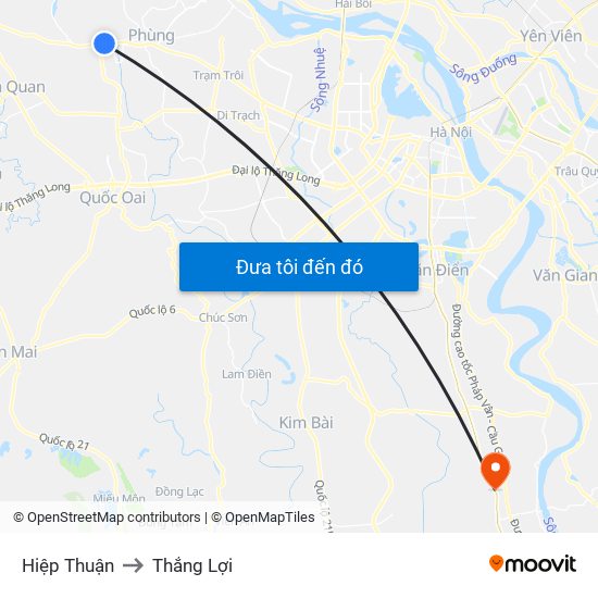 Hiệp Thuận to Thắng Lợi map