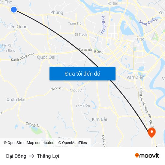 Đại Đồng to Thắng Lợi map