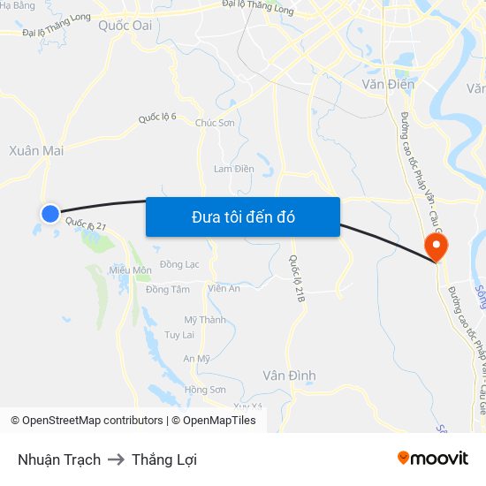 Nhuận Trạch to Thắng Lợi map