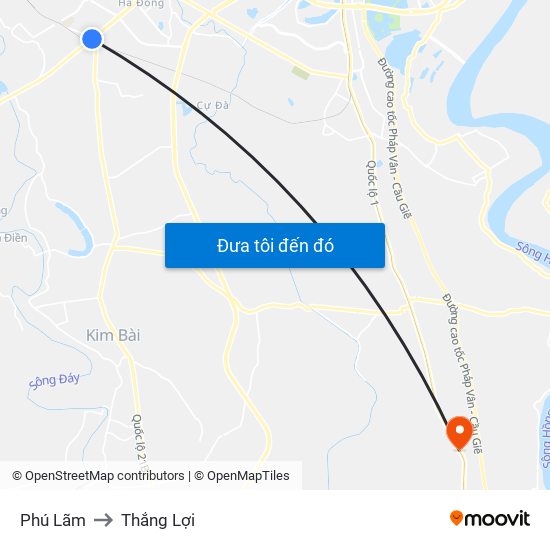 Phú Lãm to Thắng Lợi map