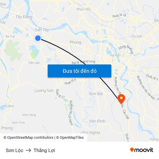 Sơn Lộc to Thắng Lợi map