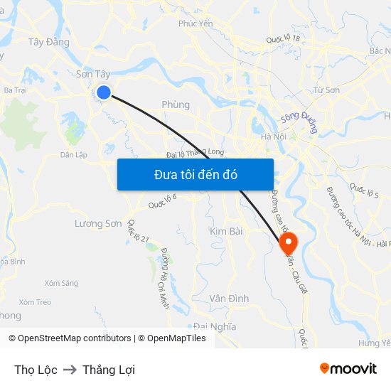 Thọ Lộc to Thắng Lợi map