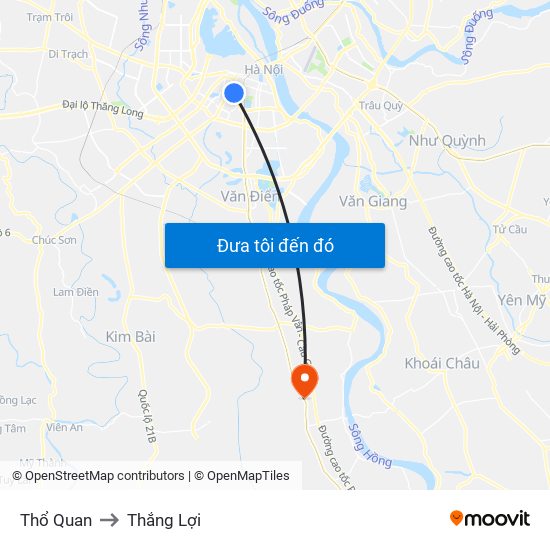 Thổ Quan to Thắng Lợi map