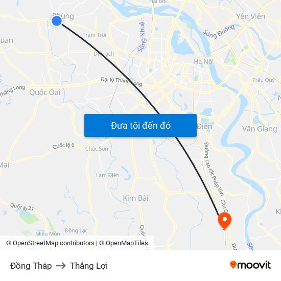 Đồng Tháp to Thắng Lợi map