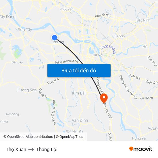 Thọ Xuân to Thắng Lợi map