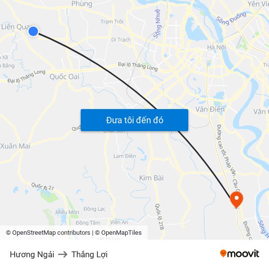 Hương Ngải to Thắng Lợi map