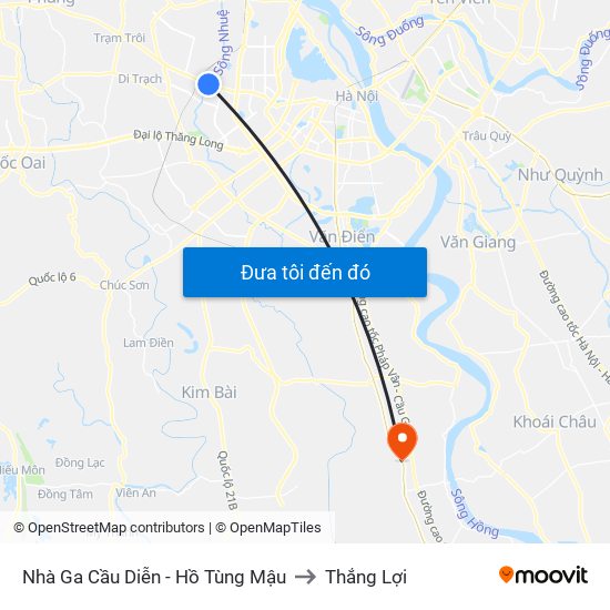 Nhà Ga Cầu Diễn - Hồ Tùng Mậu to Thắng Lợi map
